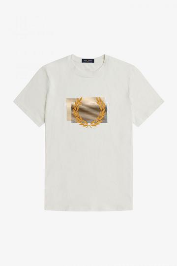 Fred Perry Glitch Graafinen Miesten T Paidat Valkoinen | FI 1370BEXC